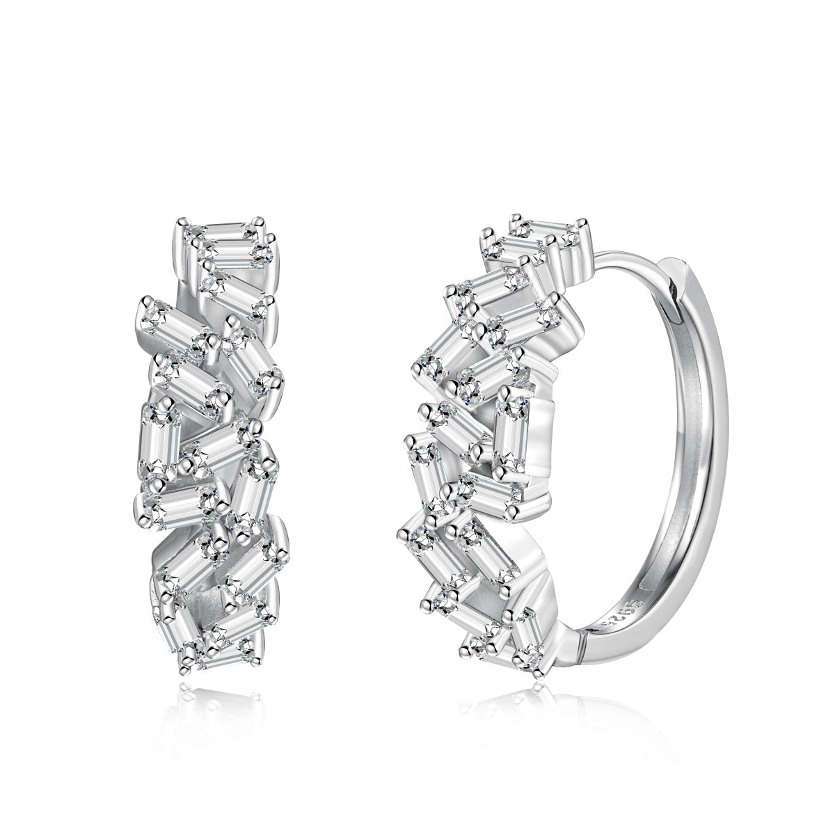 [Lumi Jewelry]Dazzling Colorful Emerald Cut Daily Earrings