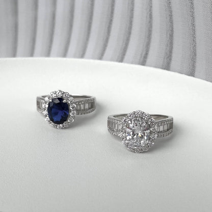 [Lumi Jewelry]1.5 Carat Dazzling Charming Oval Cut Banquet Ring