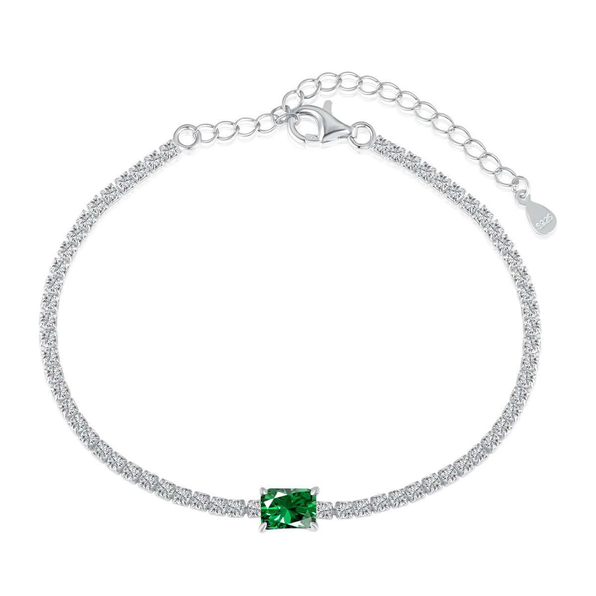 [Lumi Jewelry]1.0 Carat Unique Emerald Cut Banquet Bracelet