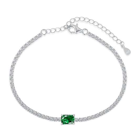 [Lumi Jewelry]1.0 Carat Unique Emerald Cut Banquet Bracelet
