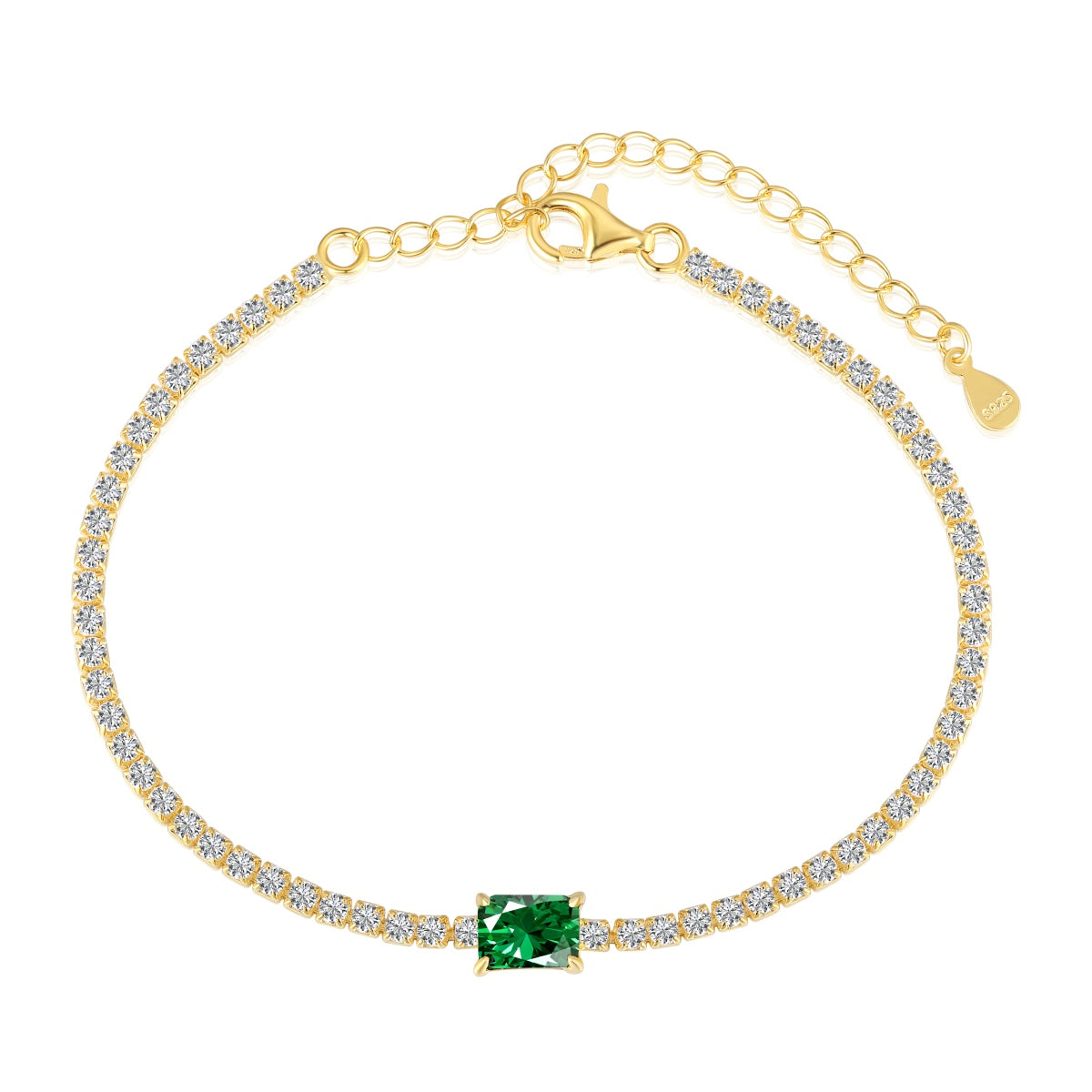 [Lumi Jewelry]1.0 Carat Unique Emerald Cut Banquet Bracelet