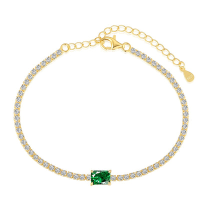 [Lumi Jewelry]1.0 Carat Unique Emerald Cut Banquet Bracelet