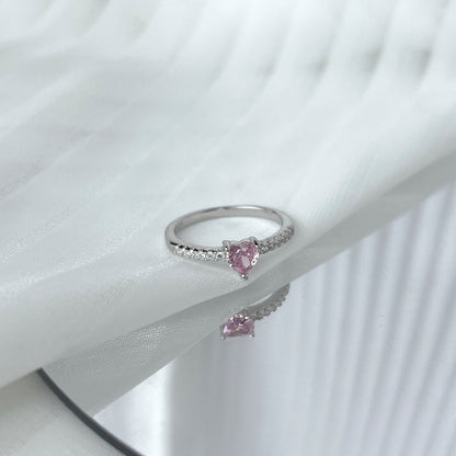 [Lumi Jewelry]0.5 Carat CaratEternity Charming Heart Shape Lover Ring