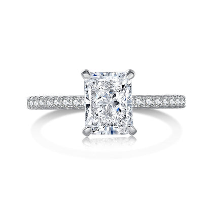 [Lumi Jewelry]2.0 Carat Dazzling Sparkling Radiant Cut Party Ring
