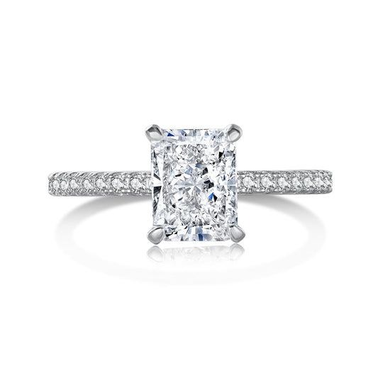 [Lumi Jewelry]2.0 Carat Dazzling Sparkling Radiant Cut Party Ring