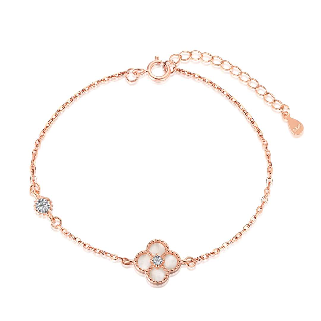 [Lumi Jewelry]Delicate Four Leaf Clover Bracelet
