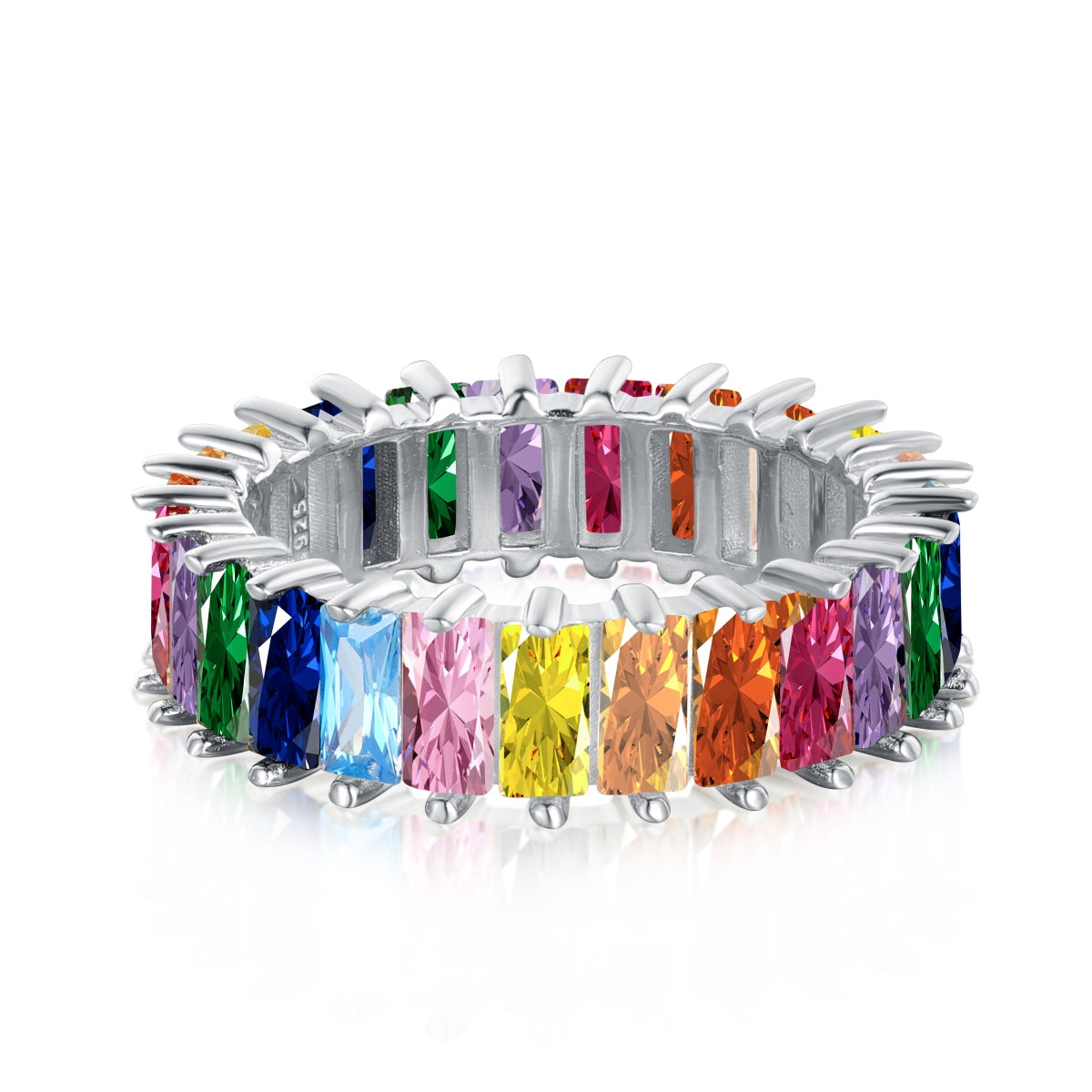 [Lumi Jewelry]Unique Colorful Radiant Cut RIng