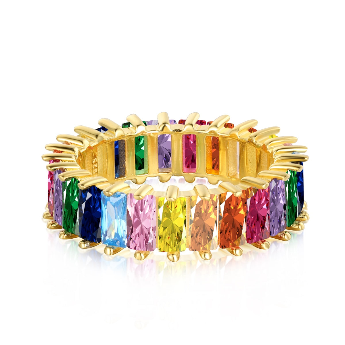 [Lumi Jewelry]Unique Colorful Radiant Cut RIng