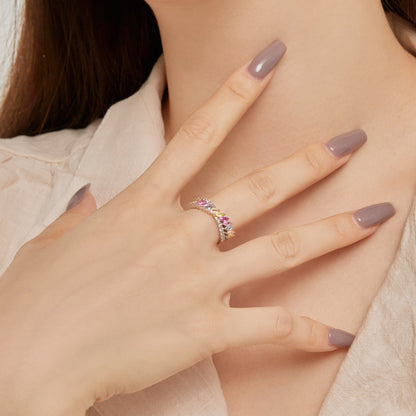 [Lumi Jewelry]Unique Colorful Marquise Cut Daily Ring