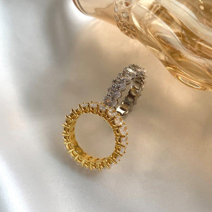 [Lumi Jewelry]Ornate Oval Cut Tennis Ring