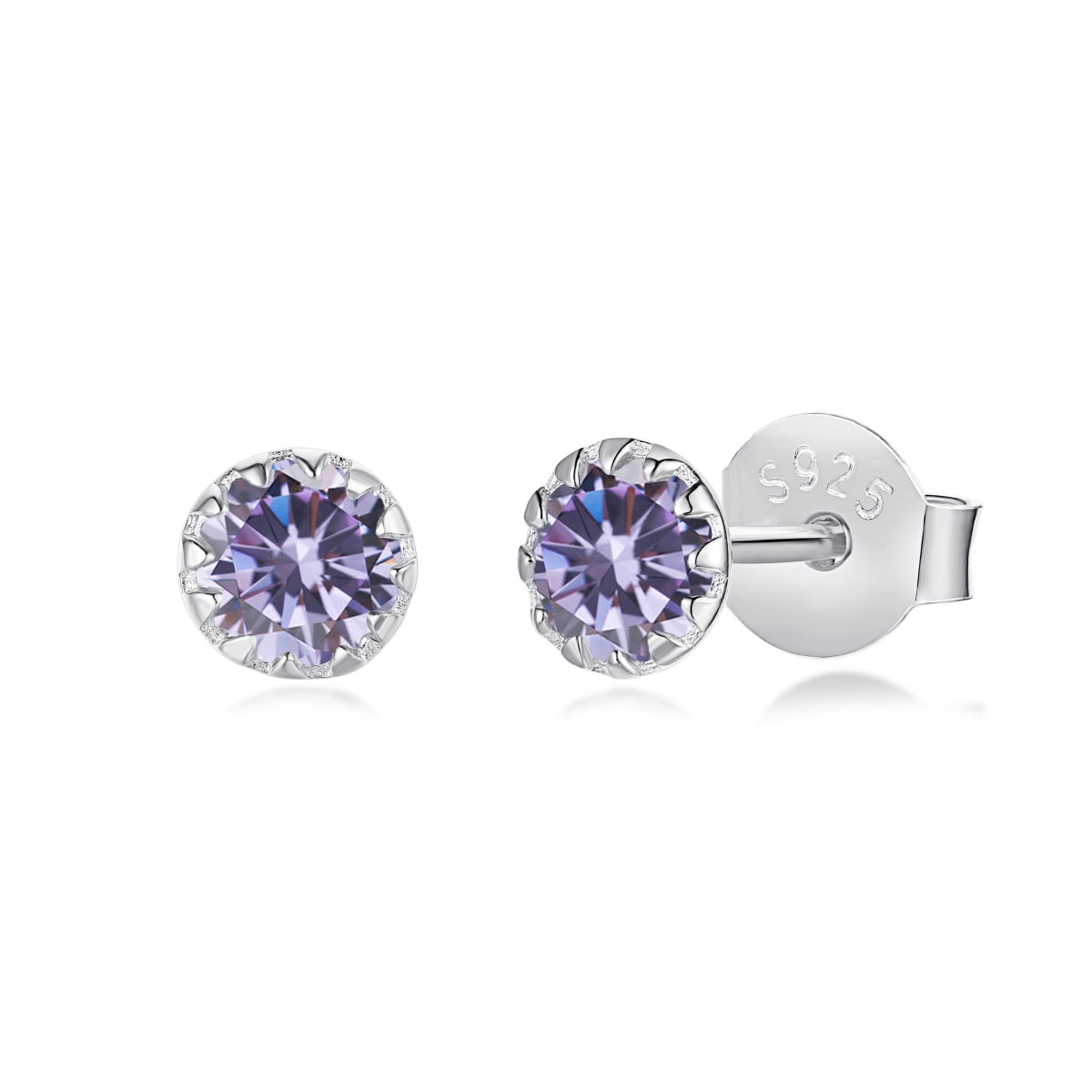 [Lumi Jewelry]Sparkling Colorful Round Shape Earrings