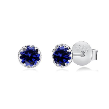 [Lumi Jewelry]Sparkling Colorful Round Shape Earrings