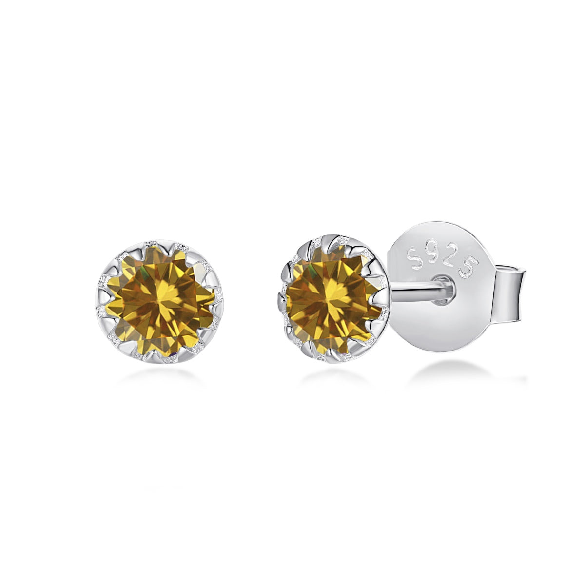 [Lumi Jewelry]Sparkling Colorful Round Shape Earrings
