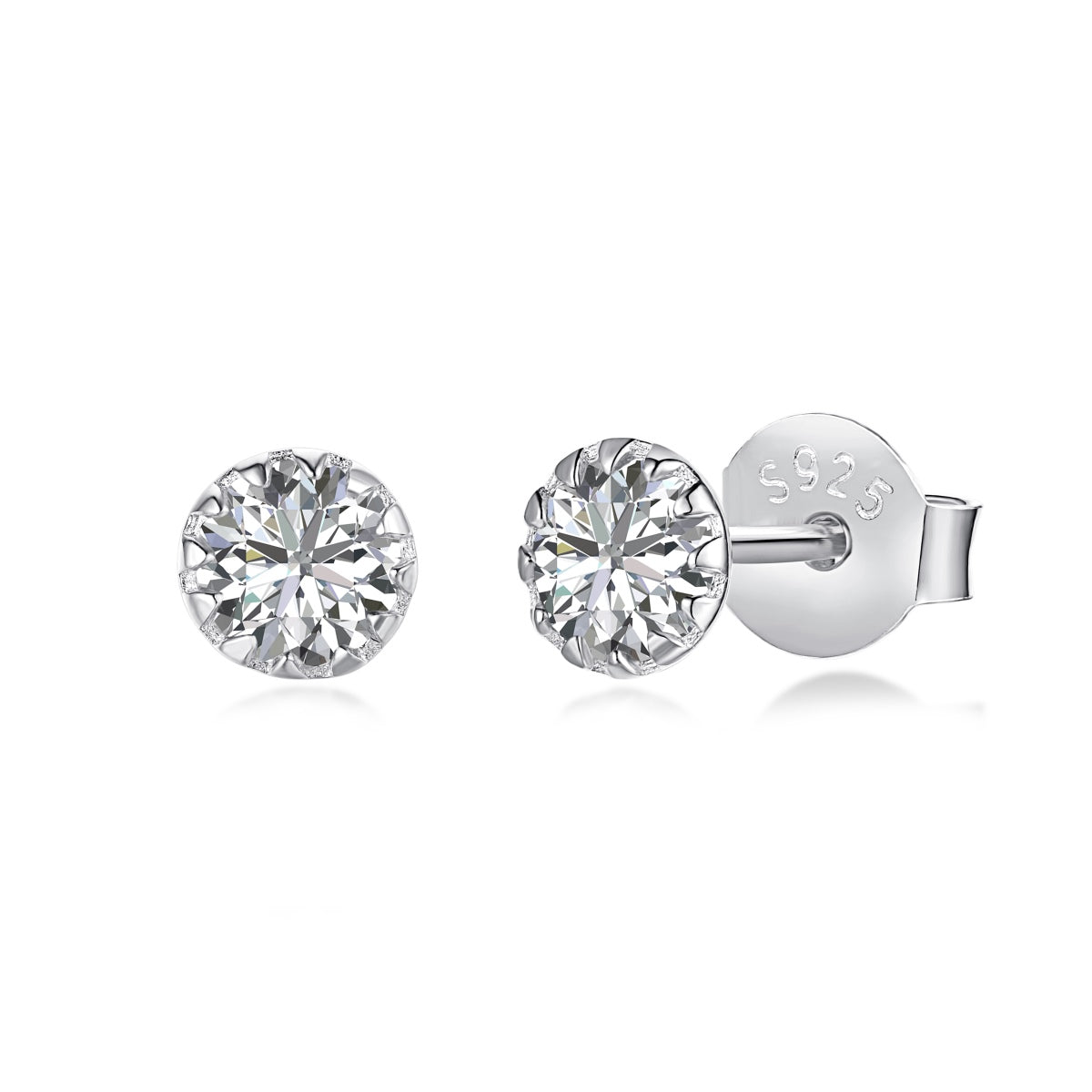 [Lumi Jewelry]Sparkling Colorful Round Shape Earrings