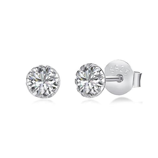 [Lumi Jewelry]Sparkling Colorful Round Shape Earrings