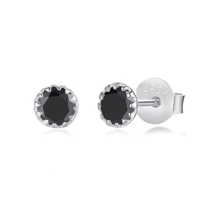 [Lumi Jewelry]Sparkling Colorful Round Shape Earrings