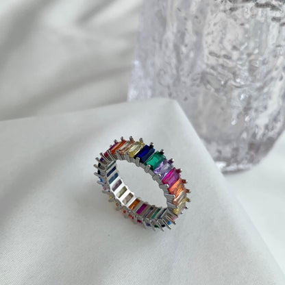 [Lumi Jewelry]Unique Colorful Radiant Cut RIng