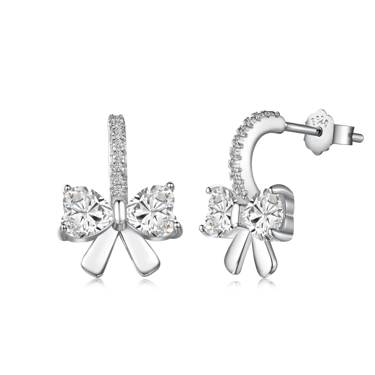 [Lumi Jewelry]Exquisite Earrings With Heart-Shaped Bow Design