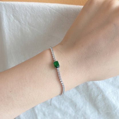 [Lumi Jewelry]1.0 Carat Unique Emerald Cut Banquet Bracelet
