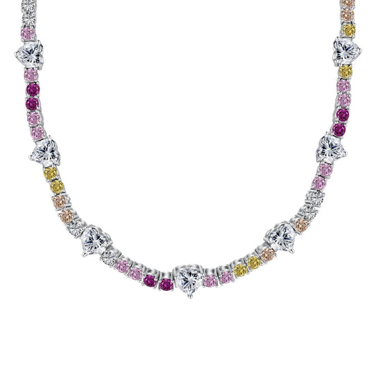 [Lumi Jewelry]Delicate Colorful Rainbow Tennis Chain