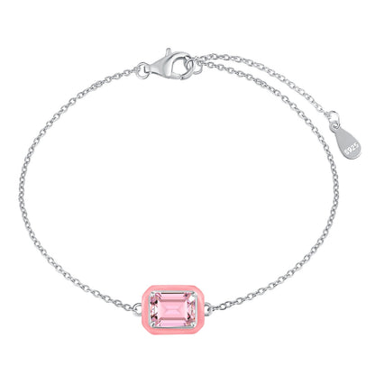 [Lumi Jewelry]2.0 Carat Sparkling Colorful Emerald Cut Daily Bracelet