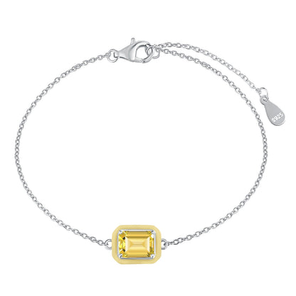 [Lumi Jewelry]2.0 Carat Sparkling Colorful Emerald Cut Daily Bracelet