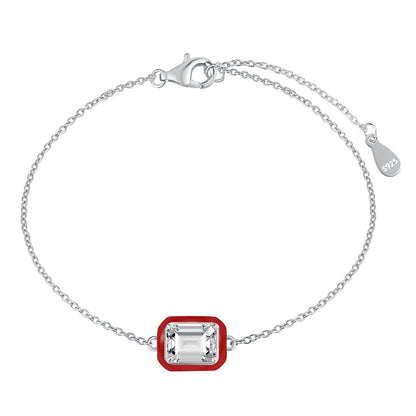 [Lumi Jewelry]2.0 Carat Sparkling Colorful Emerald Cut Daily Bracelet