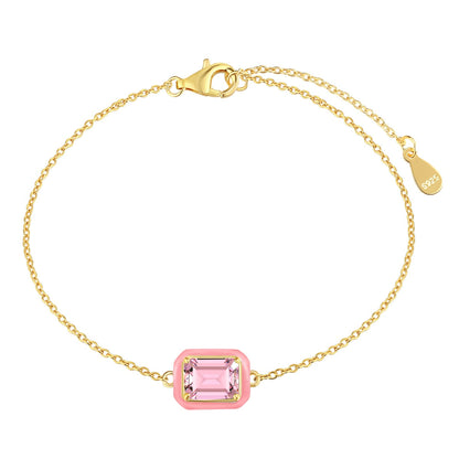[Lumi Jewelry]2.0 Carat Sparkling Colorful Emerald Cut Daily Bracelet