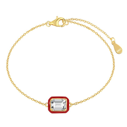 [Lumi Jewelry]2.0 Carat Sparkling Colorful Emerald Cut Daily Bracelet