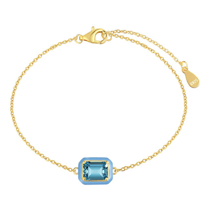 [Lumi Jewelry]2.0 Carat Sparkling Colorful Emerald Cut Daily Bracelet