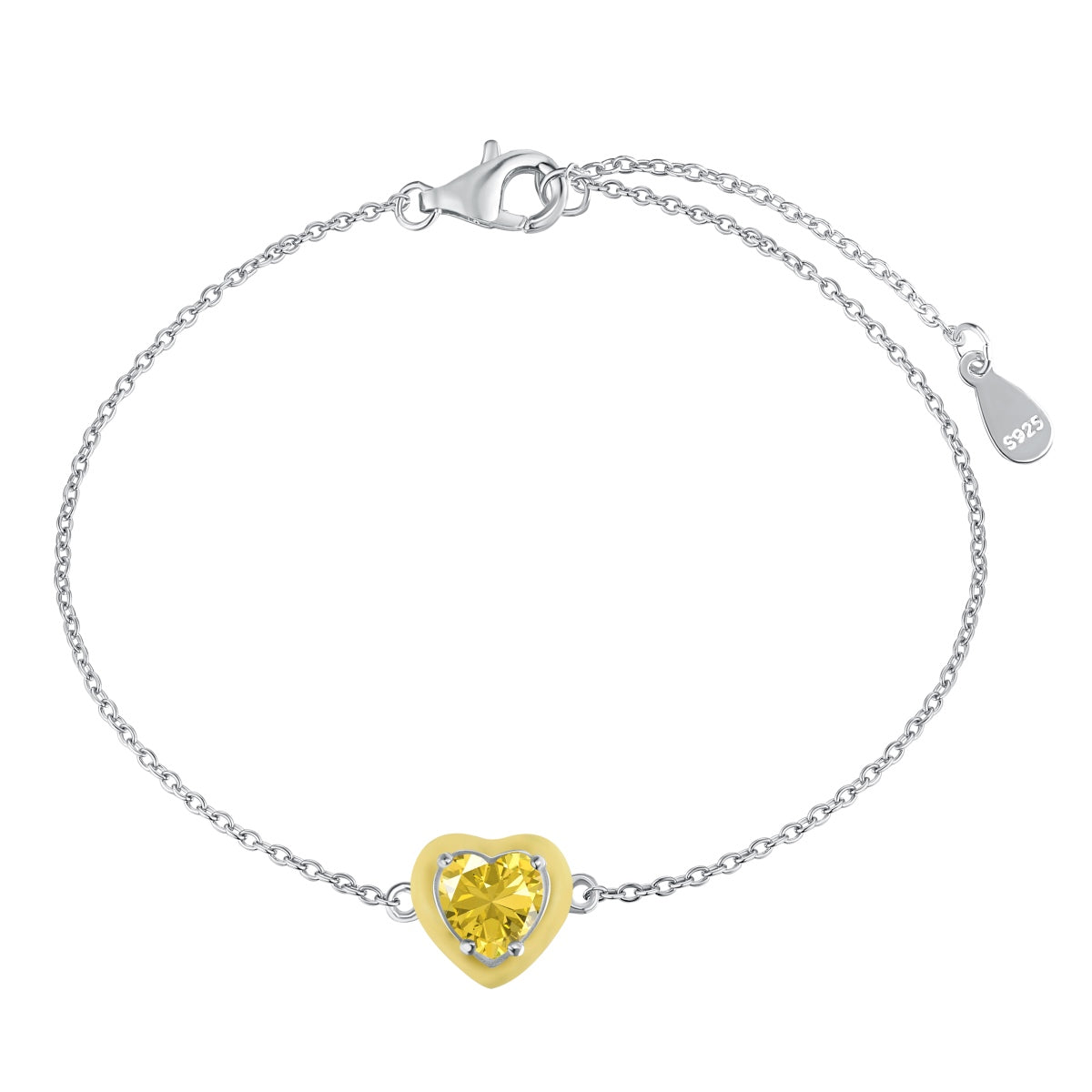 [Lumi Jewelry]Sparkling Romantic Heart Shape Lover Bracelet