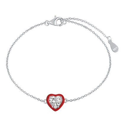 [Lumi Jewelry]Sparkling Romantic Heart Shape Lover Bracelet