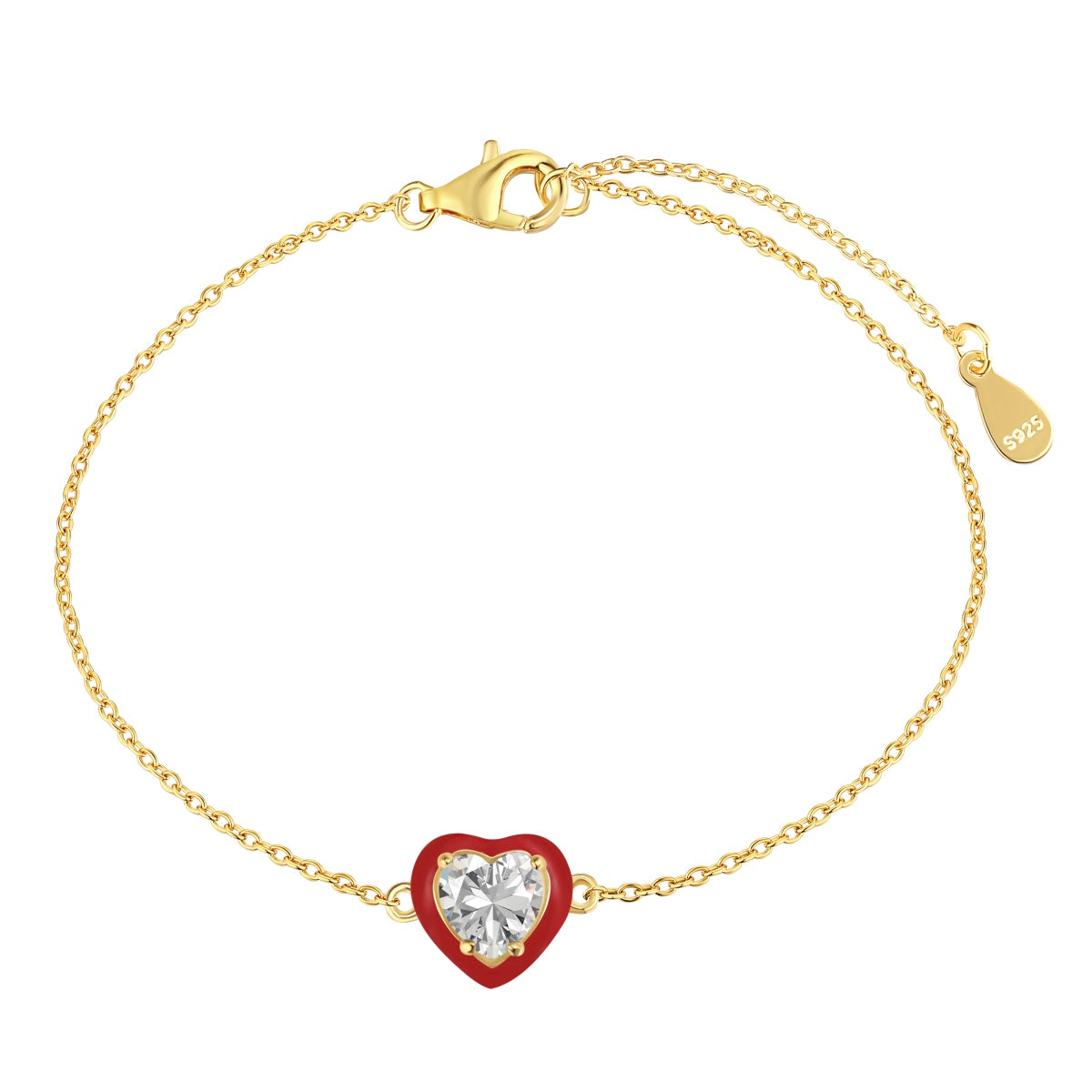 [Lumi Jewelry]Sparkling Romantic Heart Shape Lover Bracelet