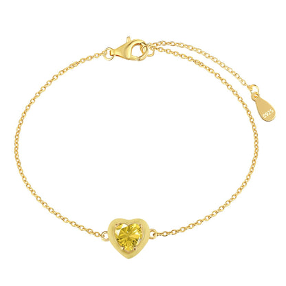[Lumi Jewelry]Sparkling Romantic Heart Shape Lover Bracelet
