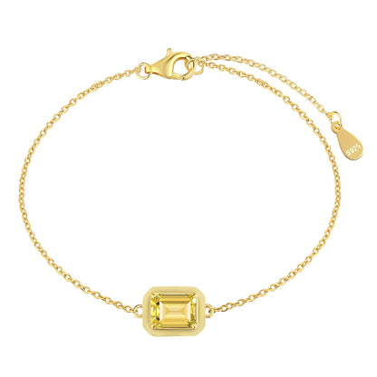 [Lumi Jewelry]2.0 Carat Sparkling Colorful Emerald Cut Daily Bracelet