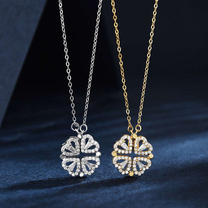 [Lumi Jewelry]Ornate Heart Cut Flower Shape Necklace