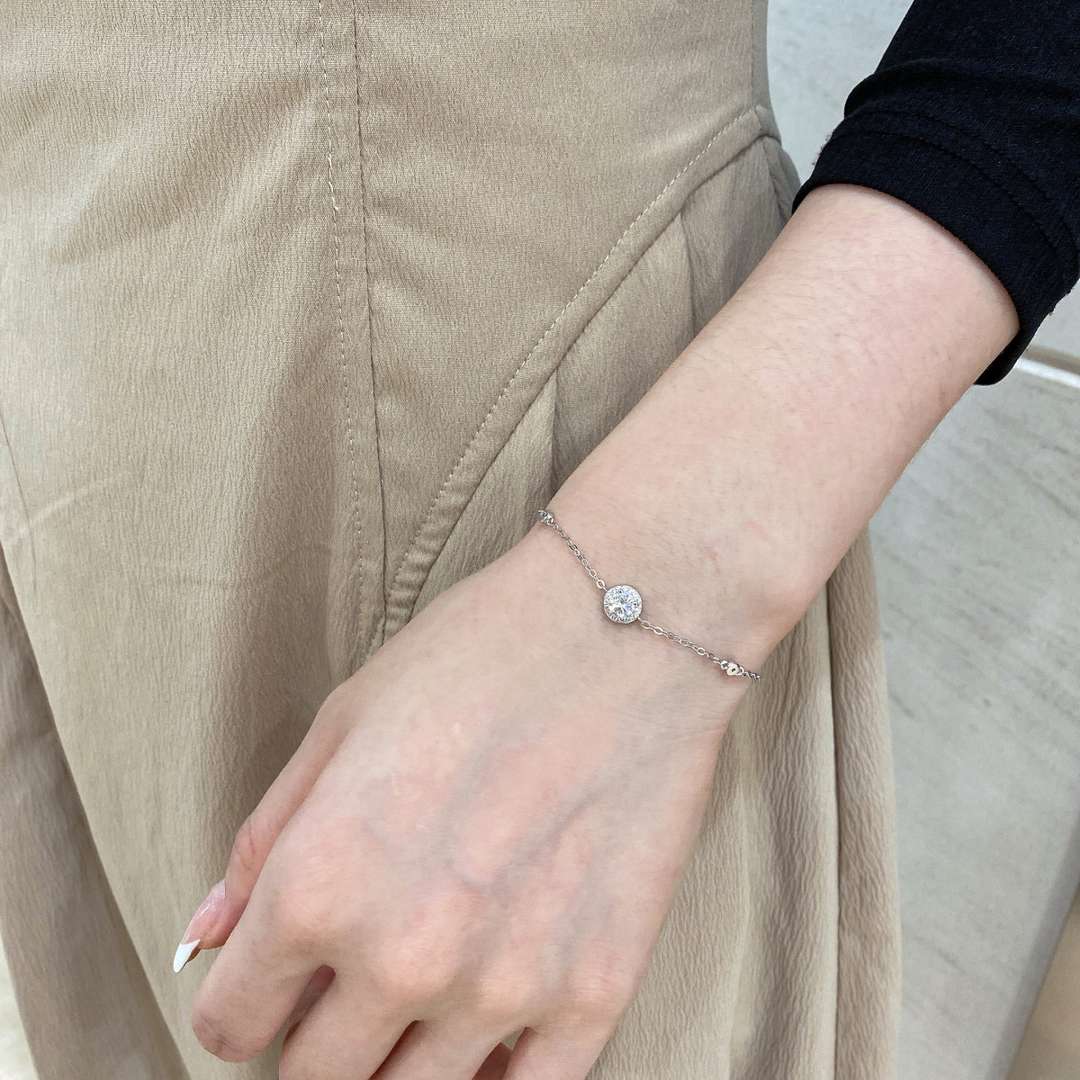 [Lumi Jewelry]Dazzling Round Cut Shape Bracelet