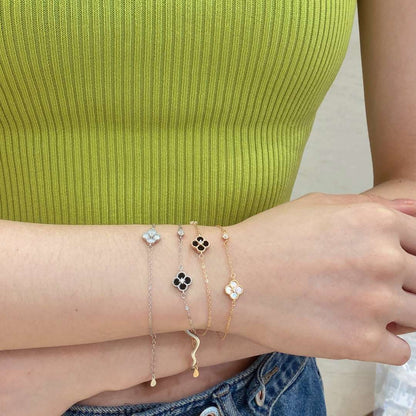 [Lumi Jewelry]Delicate Four Leaf Clover Bracelet