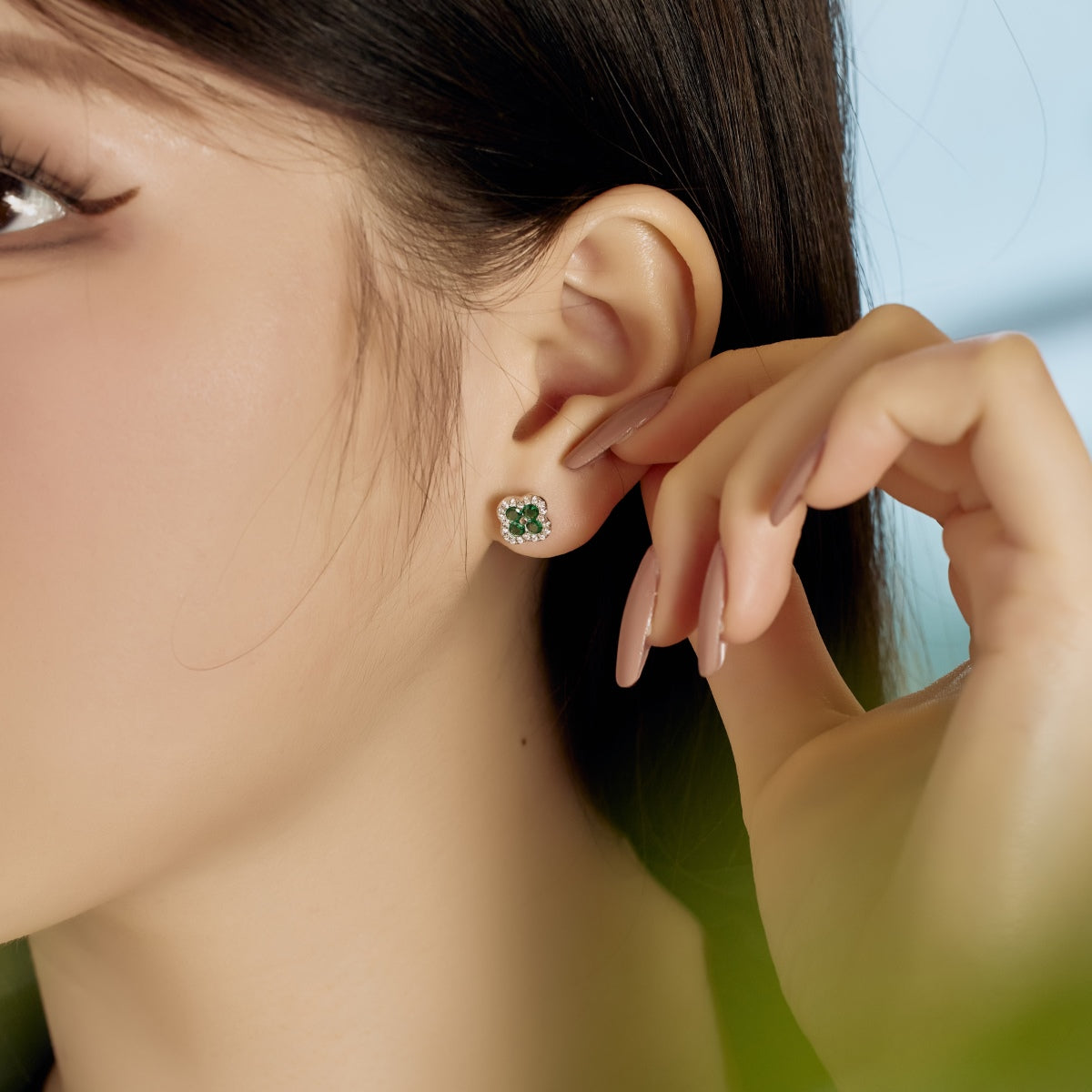 [Lumi Jewelry]Four-Leaf Clover Flower Shaped Earrings