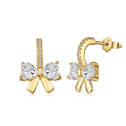[Lumi Jewelry]Exquisite Earrings With Heart-Shaped Bow Design