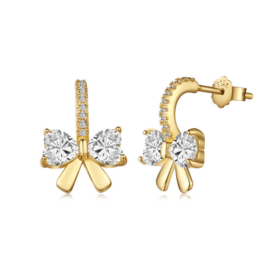 [Lumi Jewelry]Exquisite Earrings With Heart-Shaped Bow Design