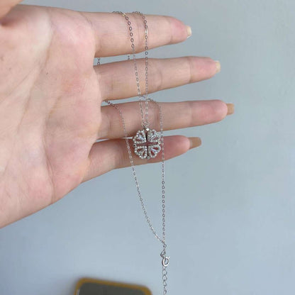 [Lumi Jewelry]Ornate Heart Cut Flower Shape Necklace
