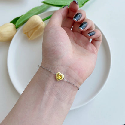 [Lumi Jewelry]Sparkling Romantic Heart Shape Lover Bracelet