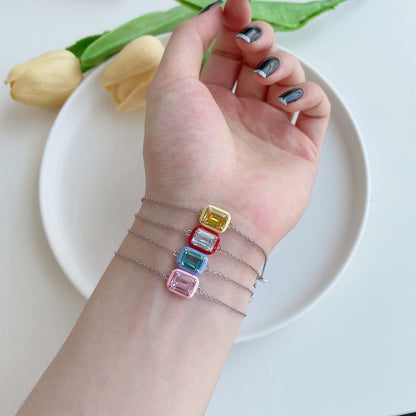[Lumi Jewelry]2.0 Carat Sparkling Colorful Emerald Cut Daily Bracelet