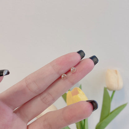 [Lumi Jewelry]Sparkling Colorful Round Shape Earrings
