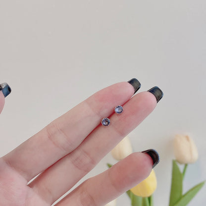 [Lumi Jewelry]Sparkling Colorful Round Shape Earrings