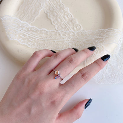 [Lumi Jewelry]Radiant Colorful Multi Cut Daily Ring