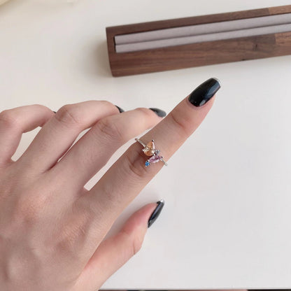 [Lumi Jewelry]Radiant Colorful Multi Cut Daily Ring