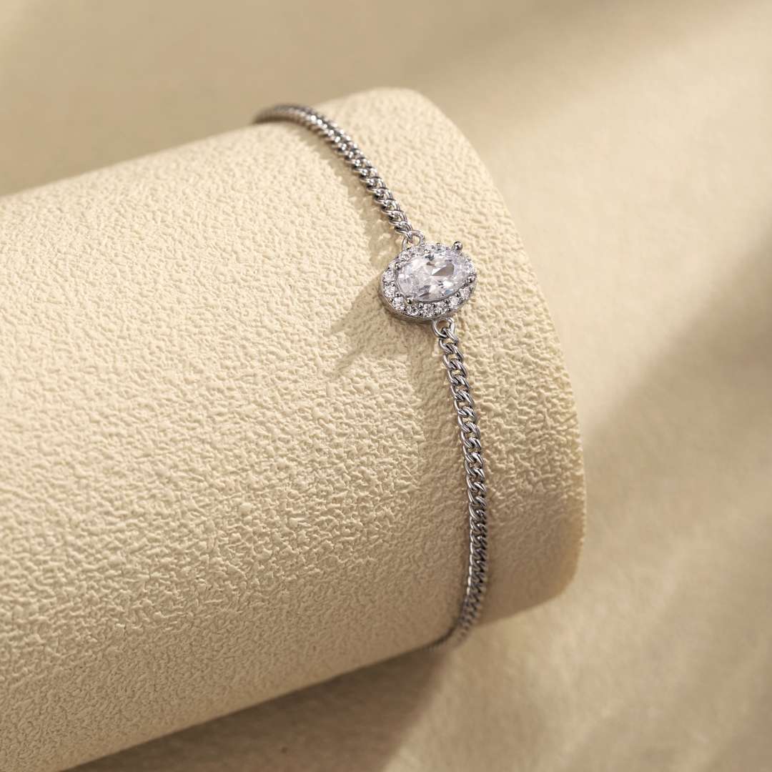 [Lumi Jewelry]Exquisite Oval Shape Bracelet