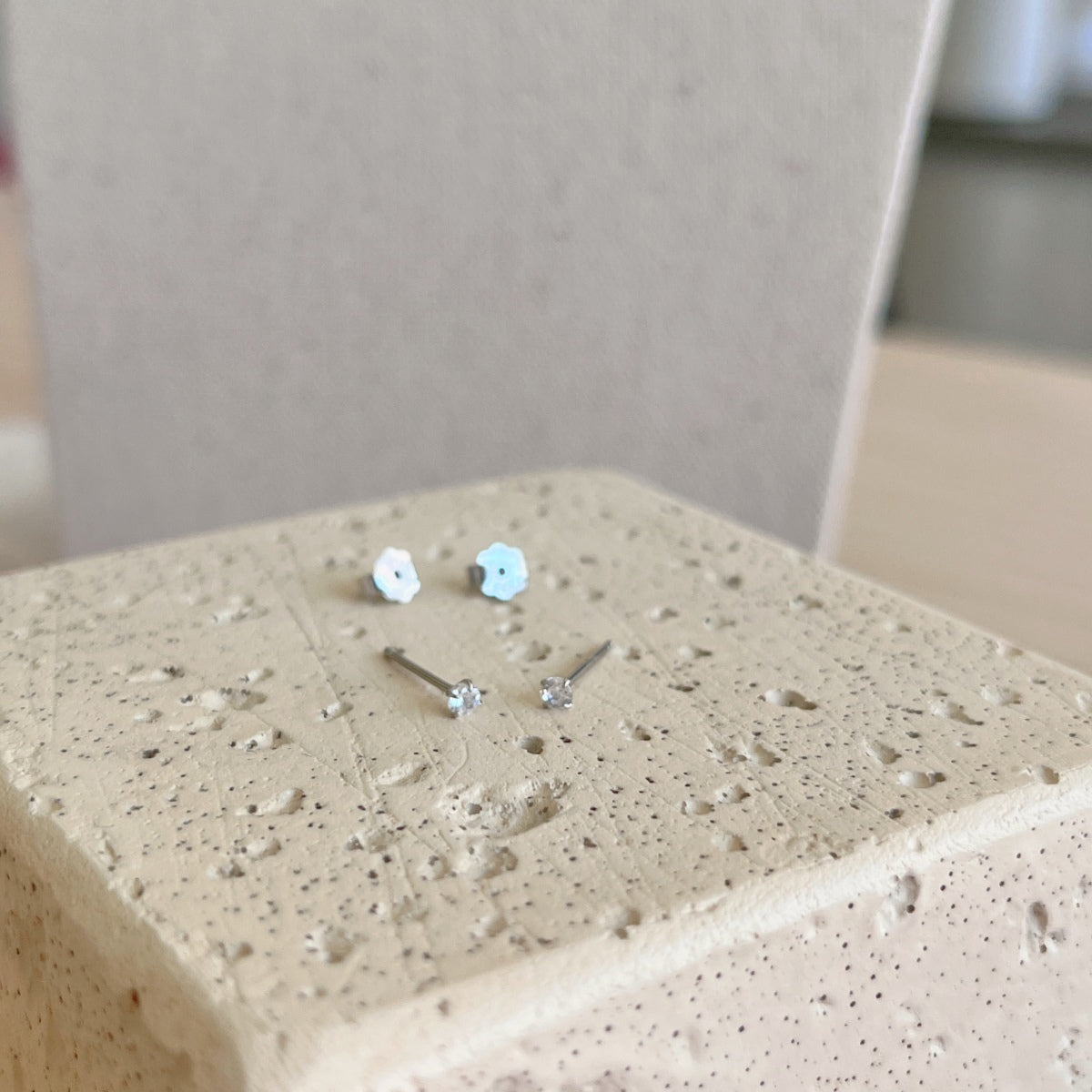 [Lumi Jewelry]Delicate Solitaire Earrings